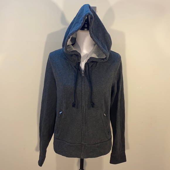 Aerie Gray Hooded Zip Up Sweatshirt - Picture 1 of 8